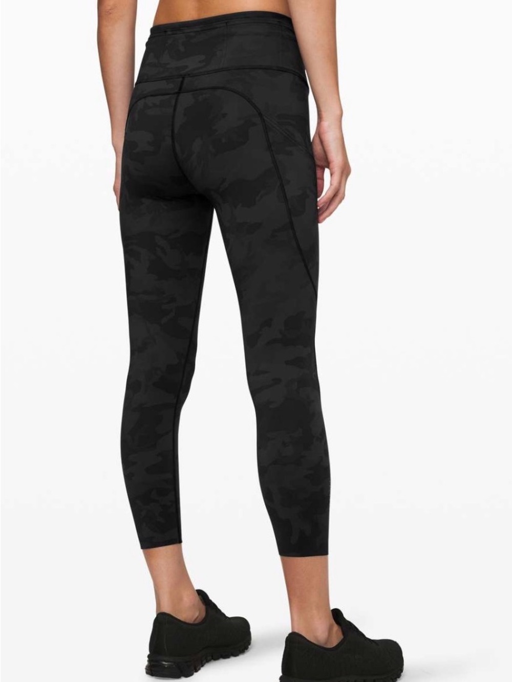 lululemon Fast And Free Gray Camouflage High-Rise Leggings